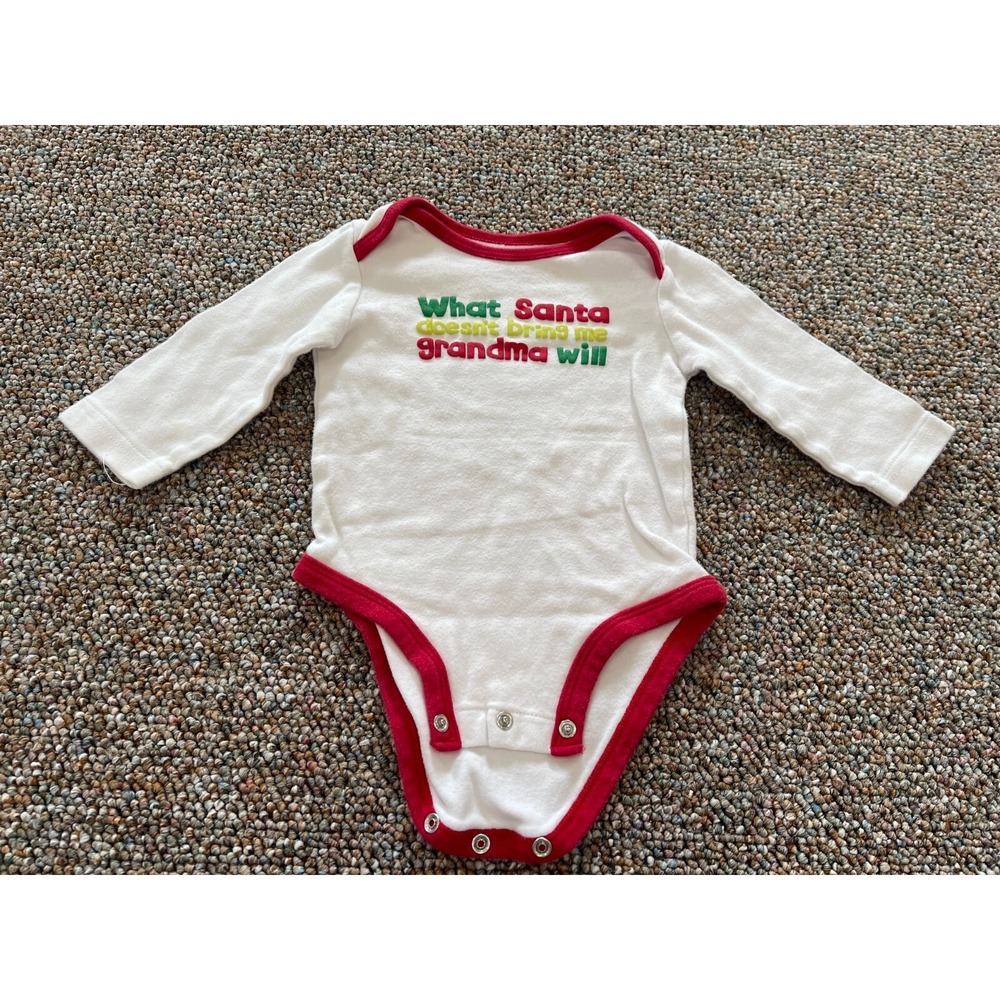 Carter's‎ Girls What Santa Does Bring Me Grandma Will Bodysuit 9M